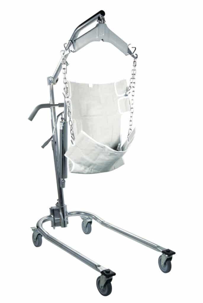 Chrome Hydraulic Patient Lift with Six Point Cradle - 13023