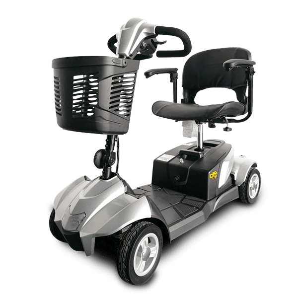 ev rider compact mobility scooter silver