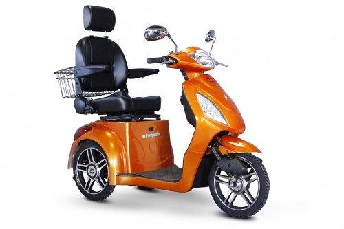 Orange mobility scooter