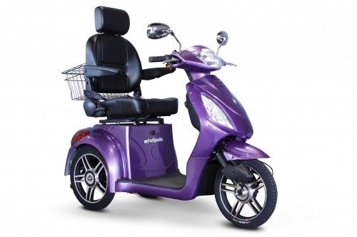 Purple mobility scooter
