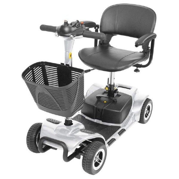 silver 4 wheel travel scooter
