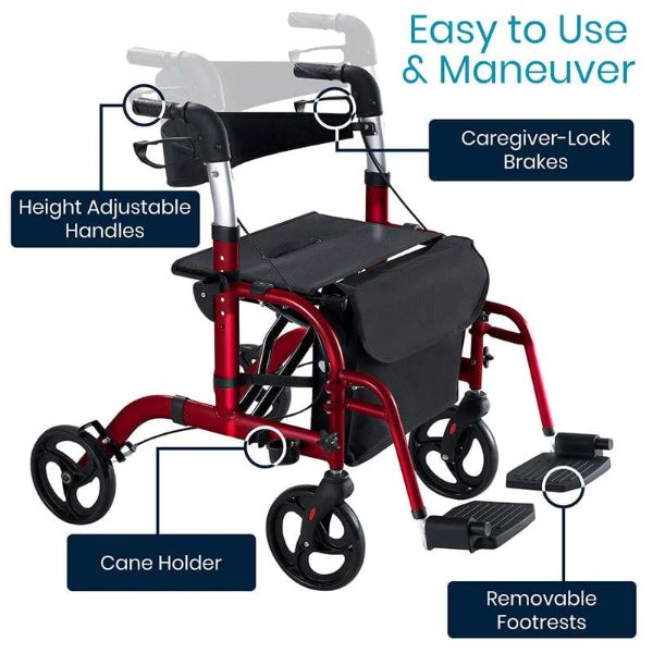 vive rollator wheelchair combo