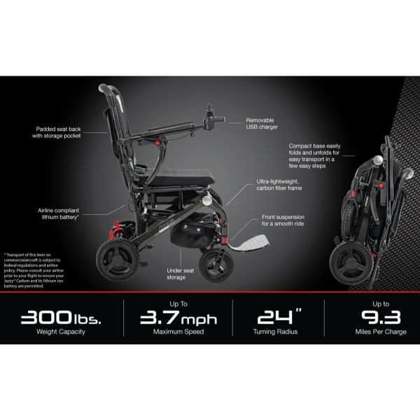 Jazzy Carbon Portable Power Chair Specifications