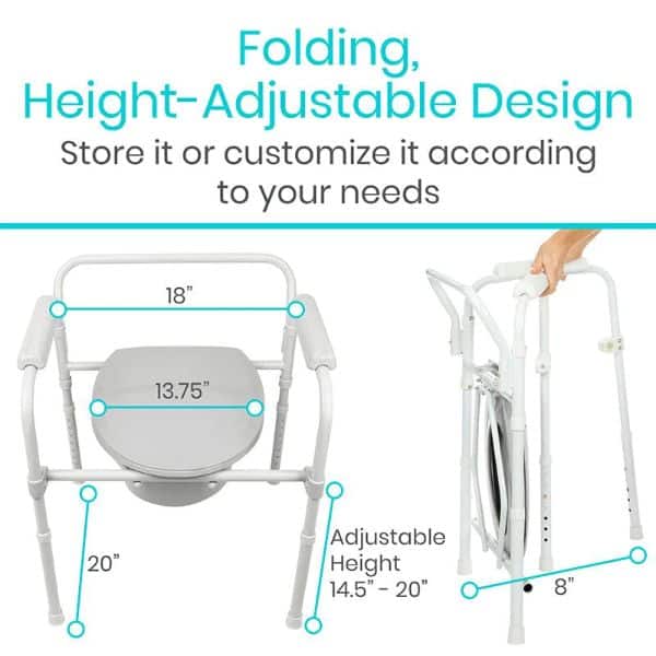 folding commode dimensions